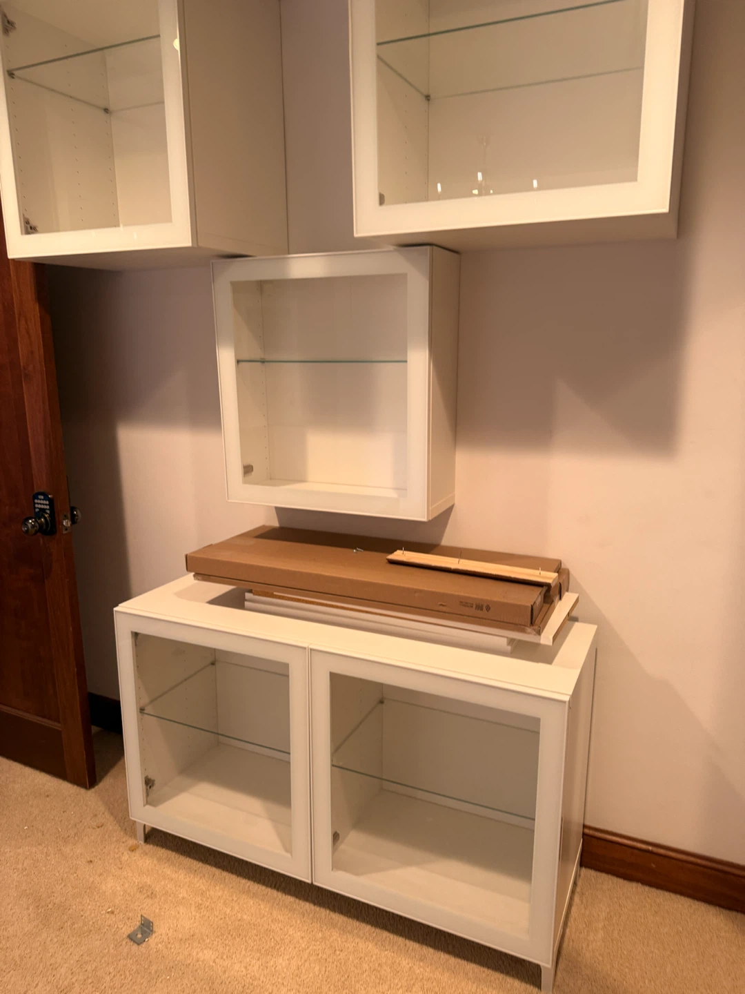 White Wall Cabinets with Glass Doors