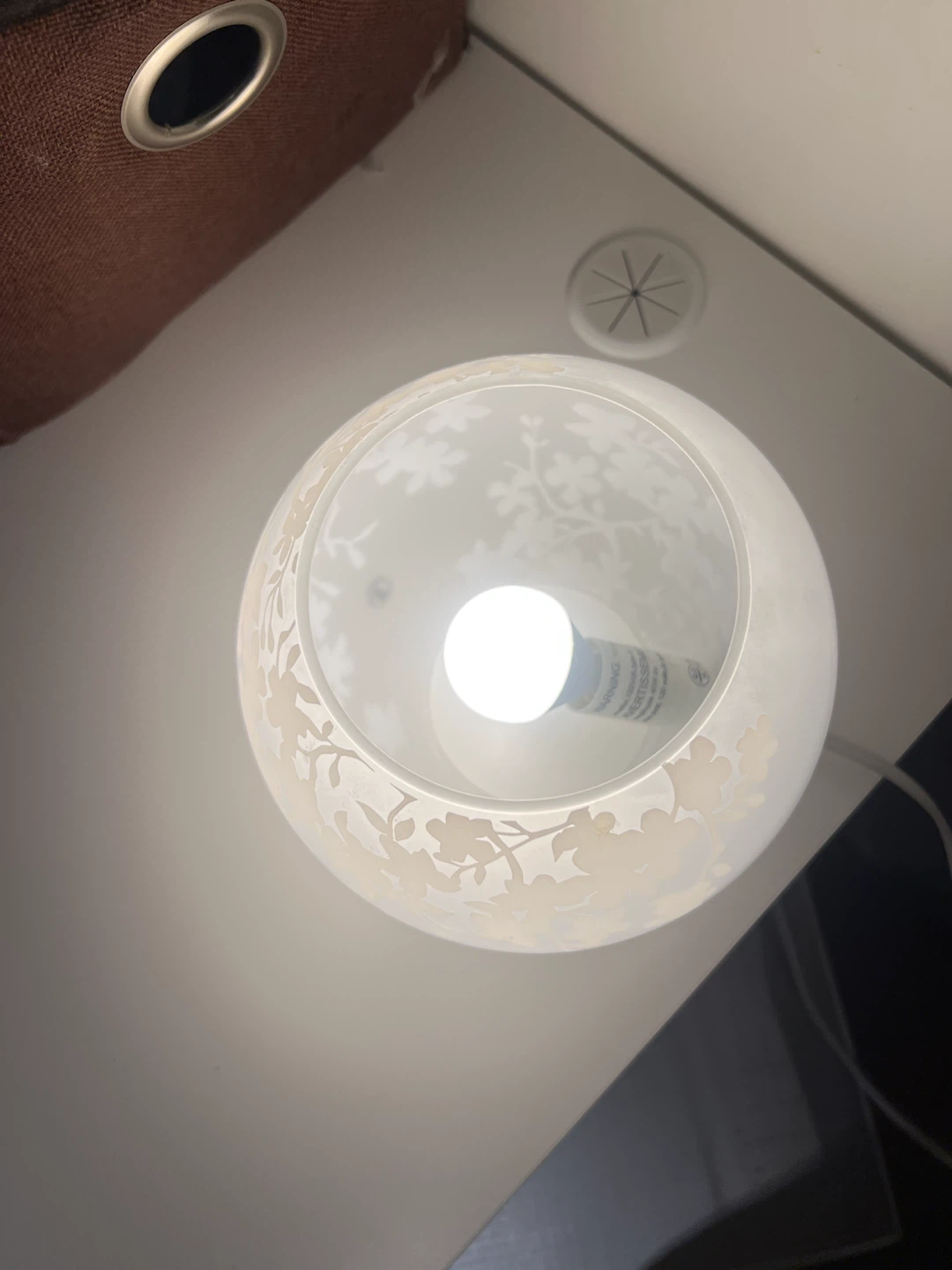 Floral Frosted Glass Table Lamp - photo 2