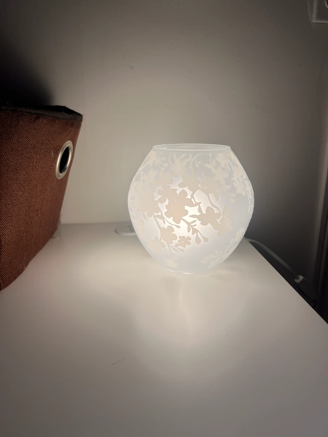 Floral Frosted Glass Table Lamp - photo 3