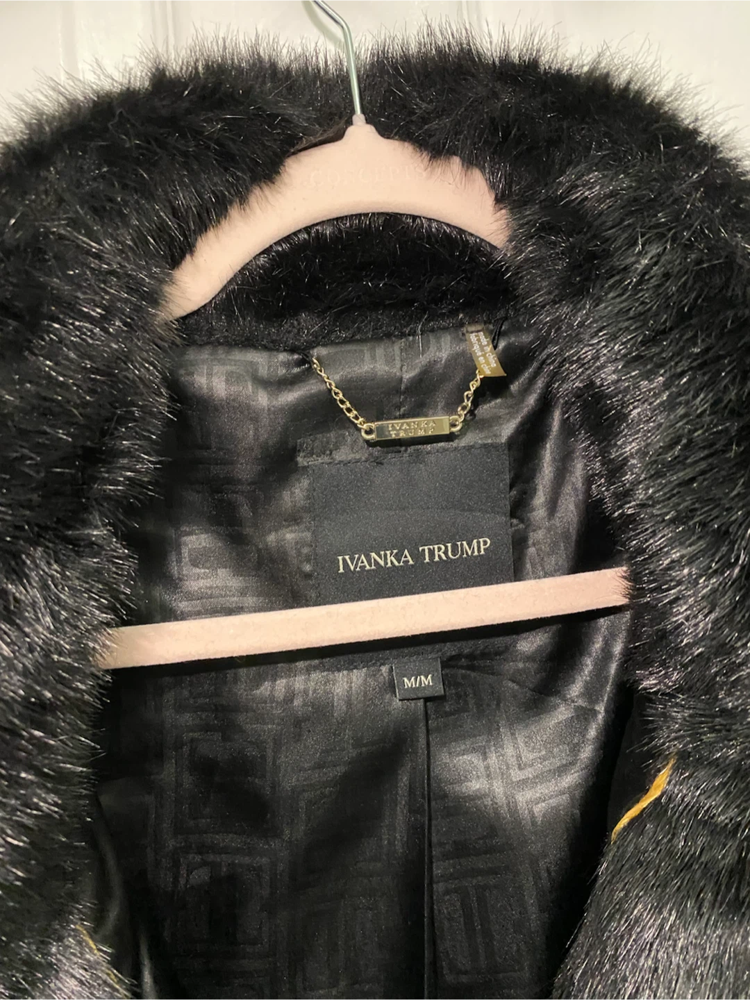 Ivanka Trump Faux Fur Jacket - Black - Size Medium - photo 2