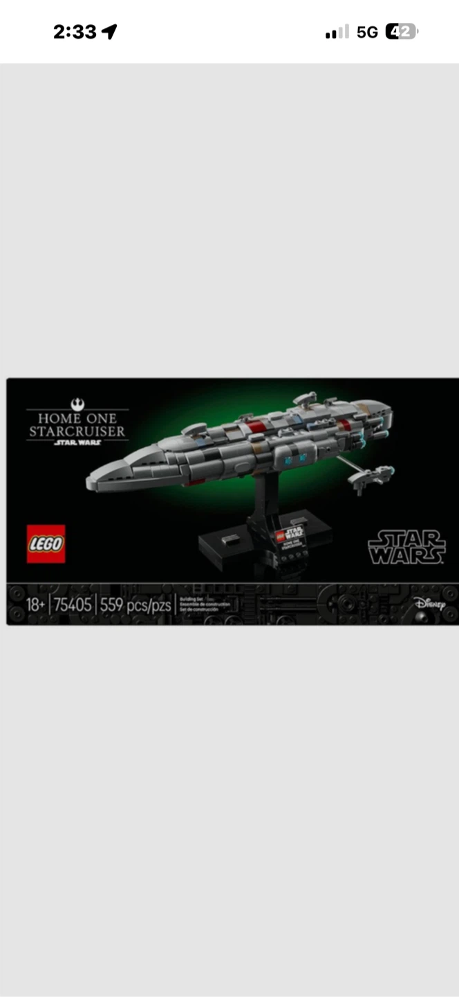 LEGO Star Wars 75405 Home One Starcruiser New Sealed