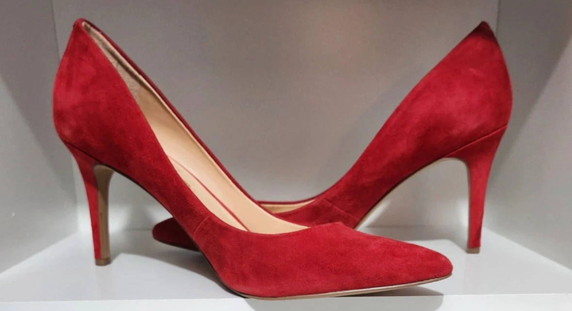 Jessica Simpson Red Suede Pointed Toe Pumps