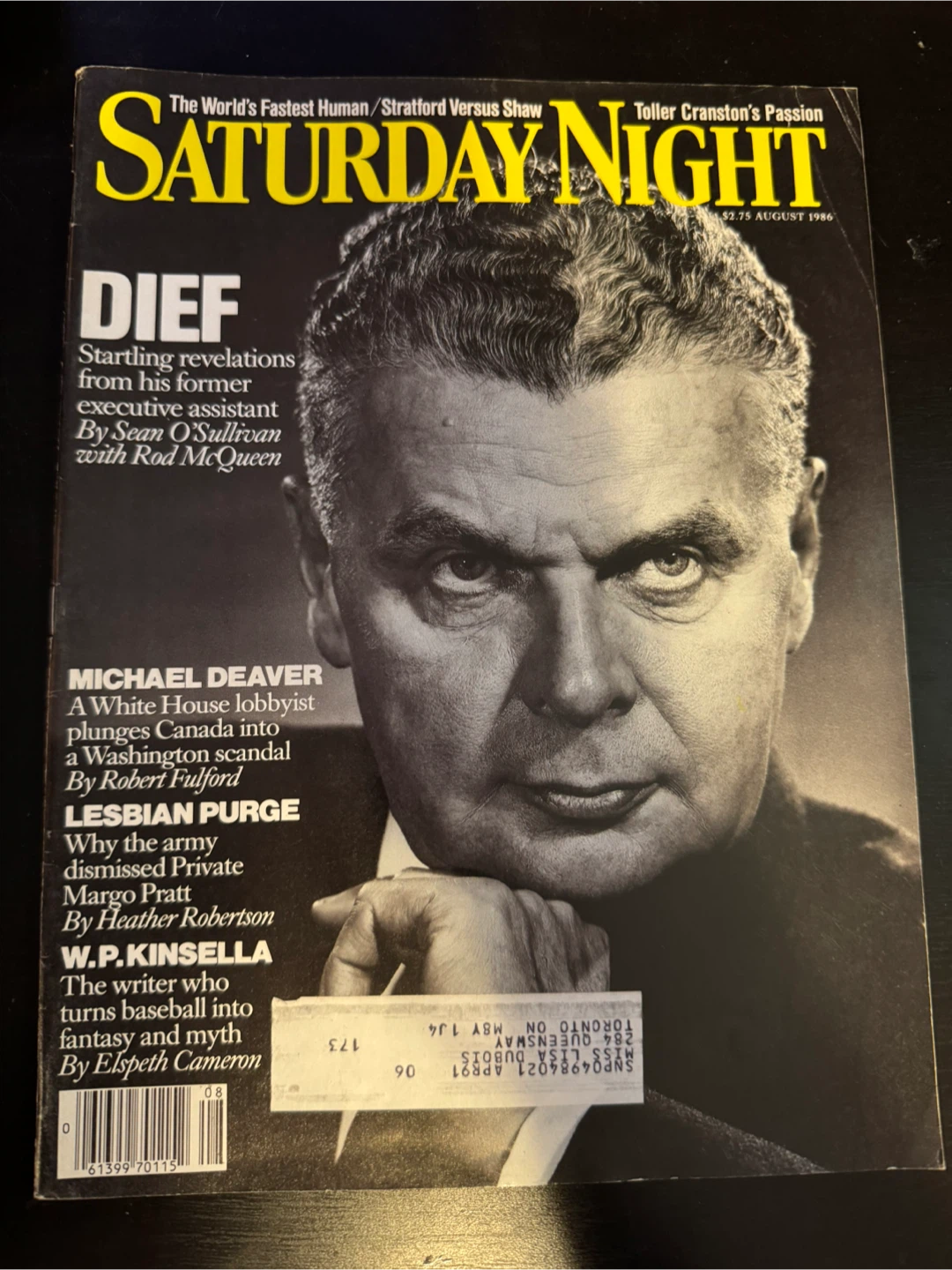 Vintage Saturday Night Magazine August 1986