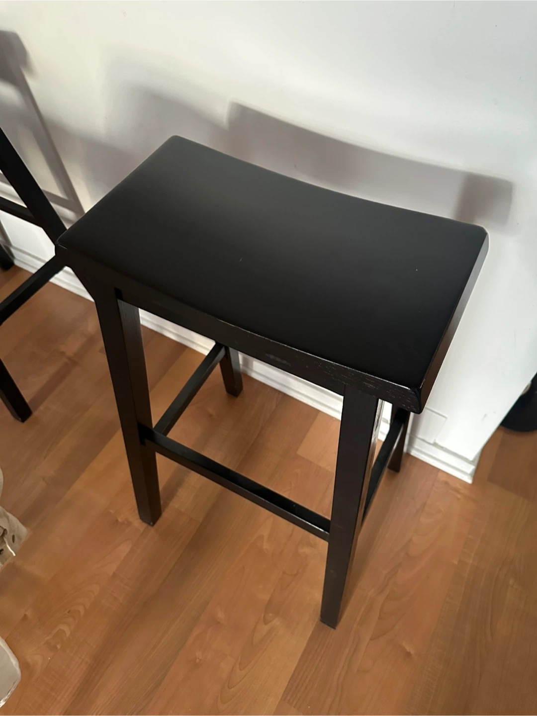 2 Black Wooden Bar Stools - photo 2