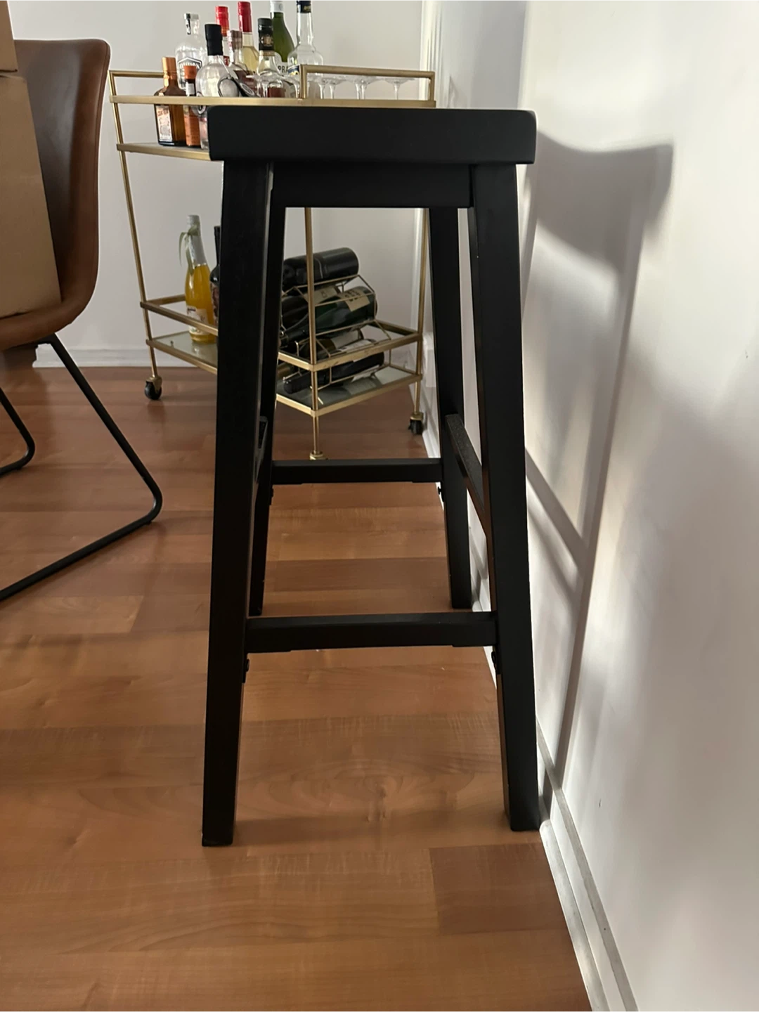 2 Black Wooden Bar Stools - photo 3
