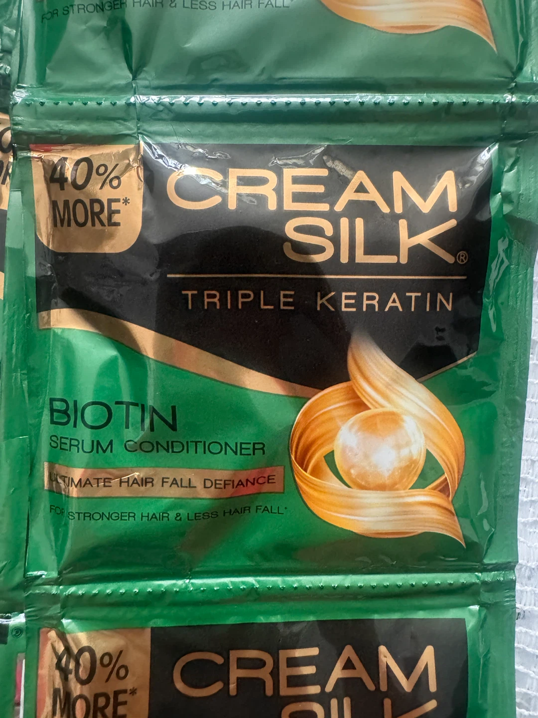 Cream Silk Triple Keratin Biotin Conditioner Sachets