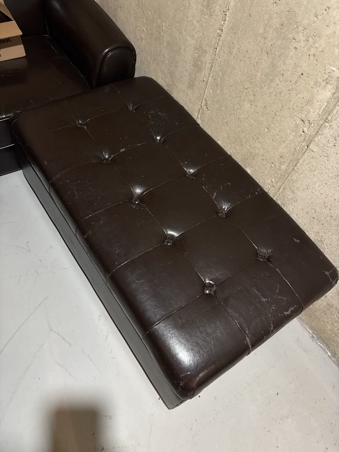 Two dark brown faux leather armchairs - photo 2