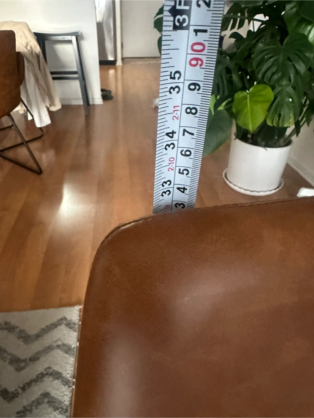 4 Tan Faux Leather Dining Chairs - photo 2