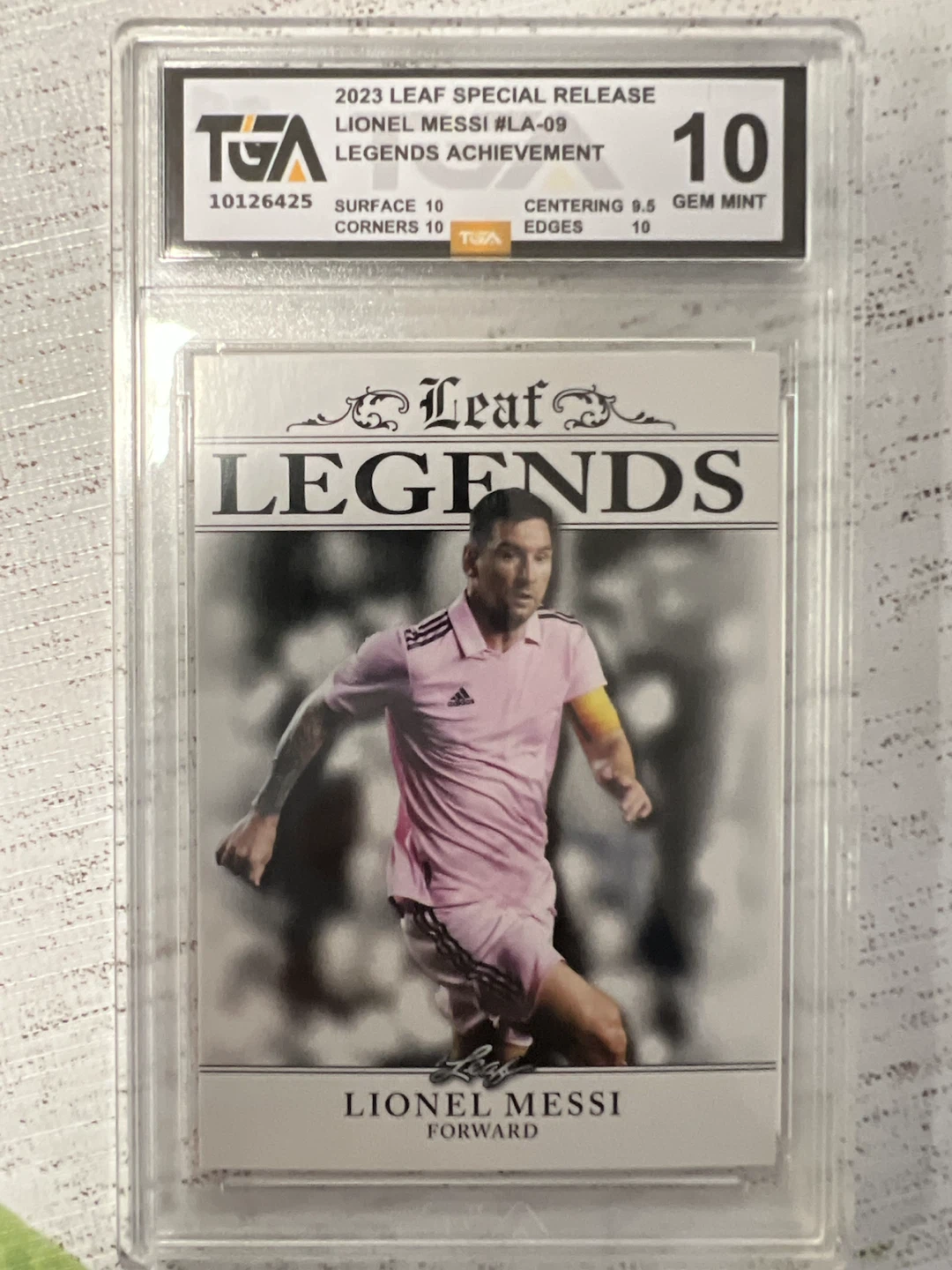 2023 Leaf Lionel Messi Legends Achievement TGA 10