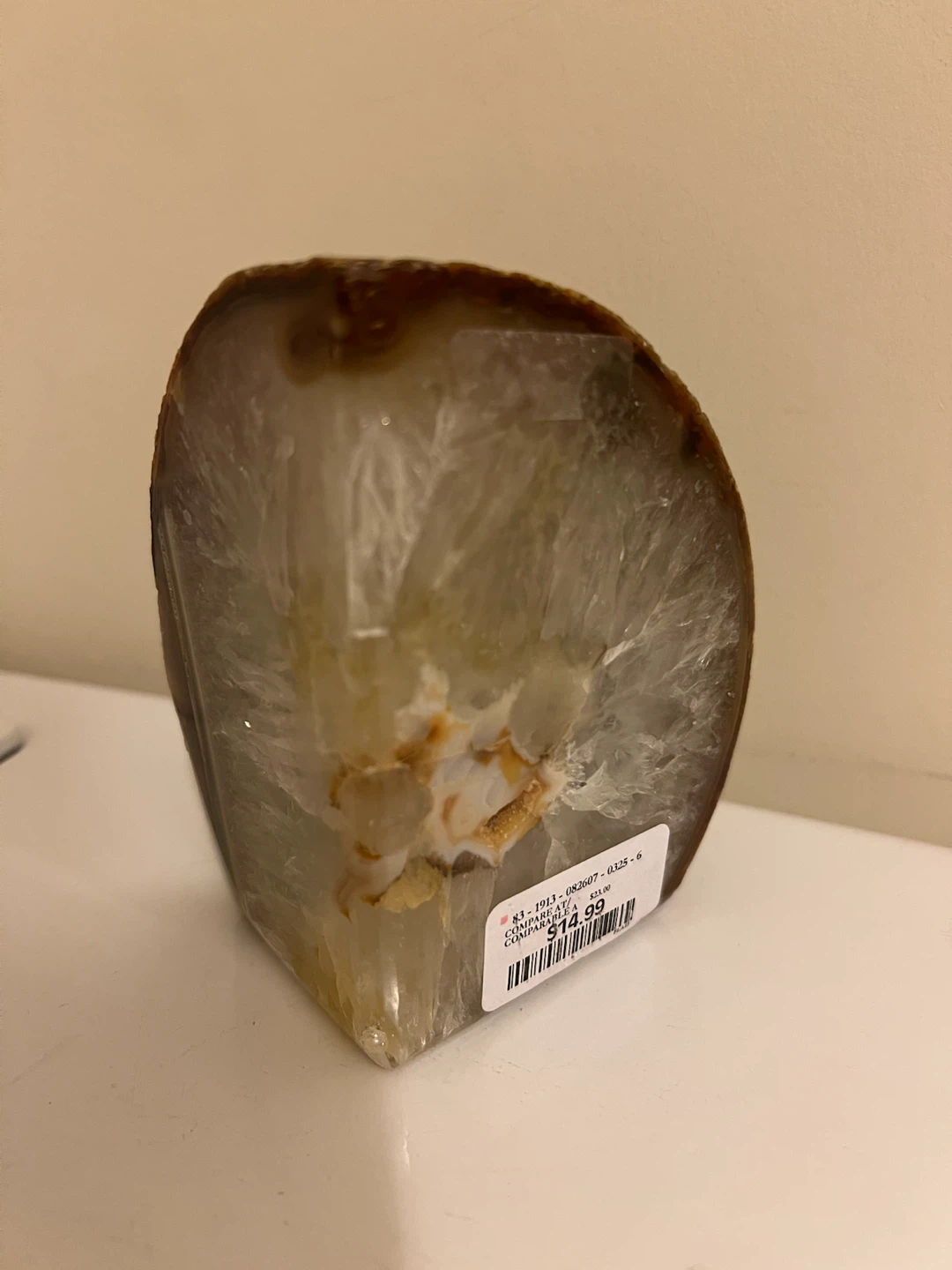 Natural Agate Geode Bookend