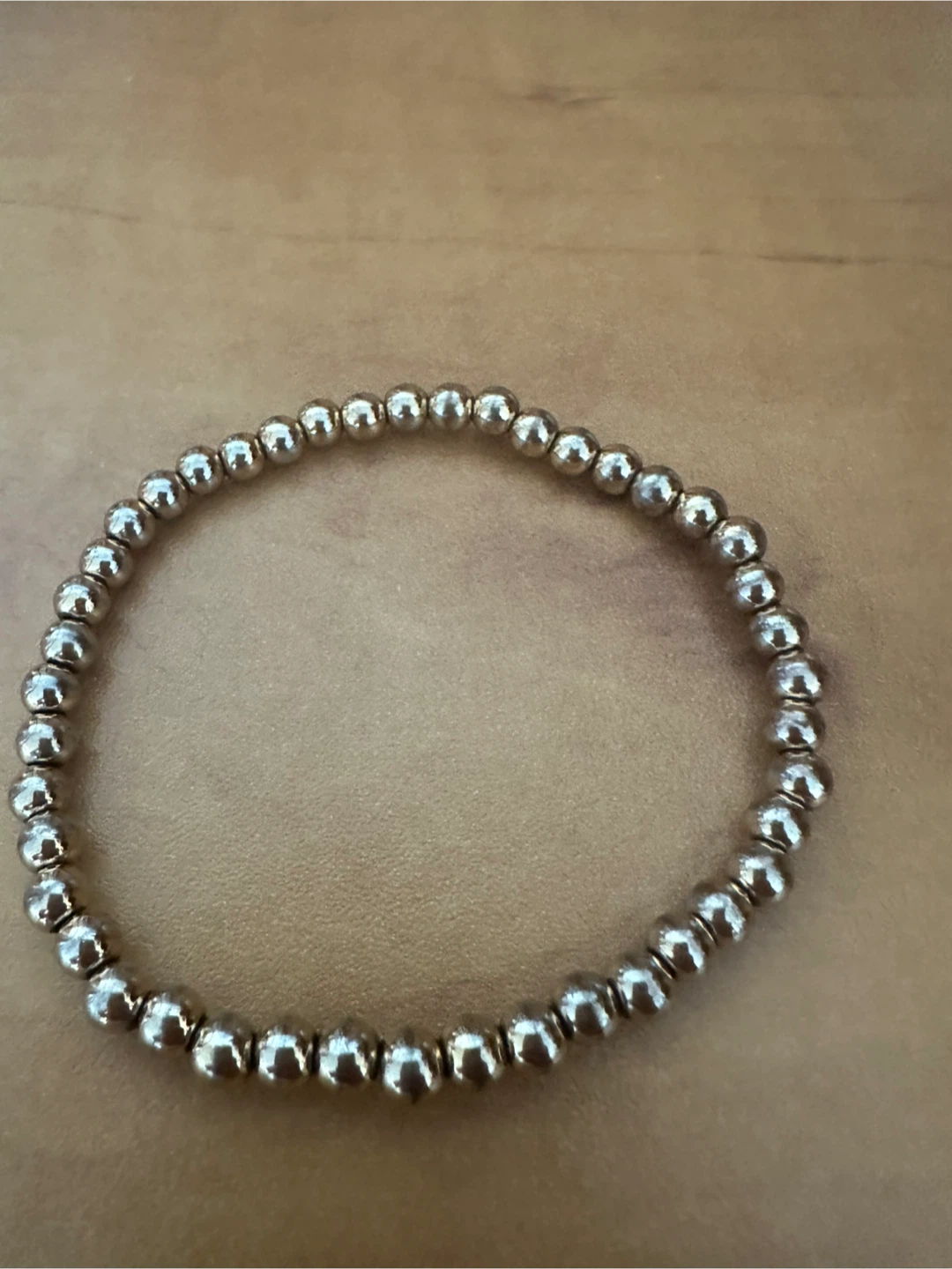 Gold color metal plated beads bracelet