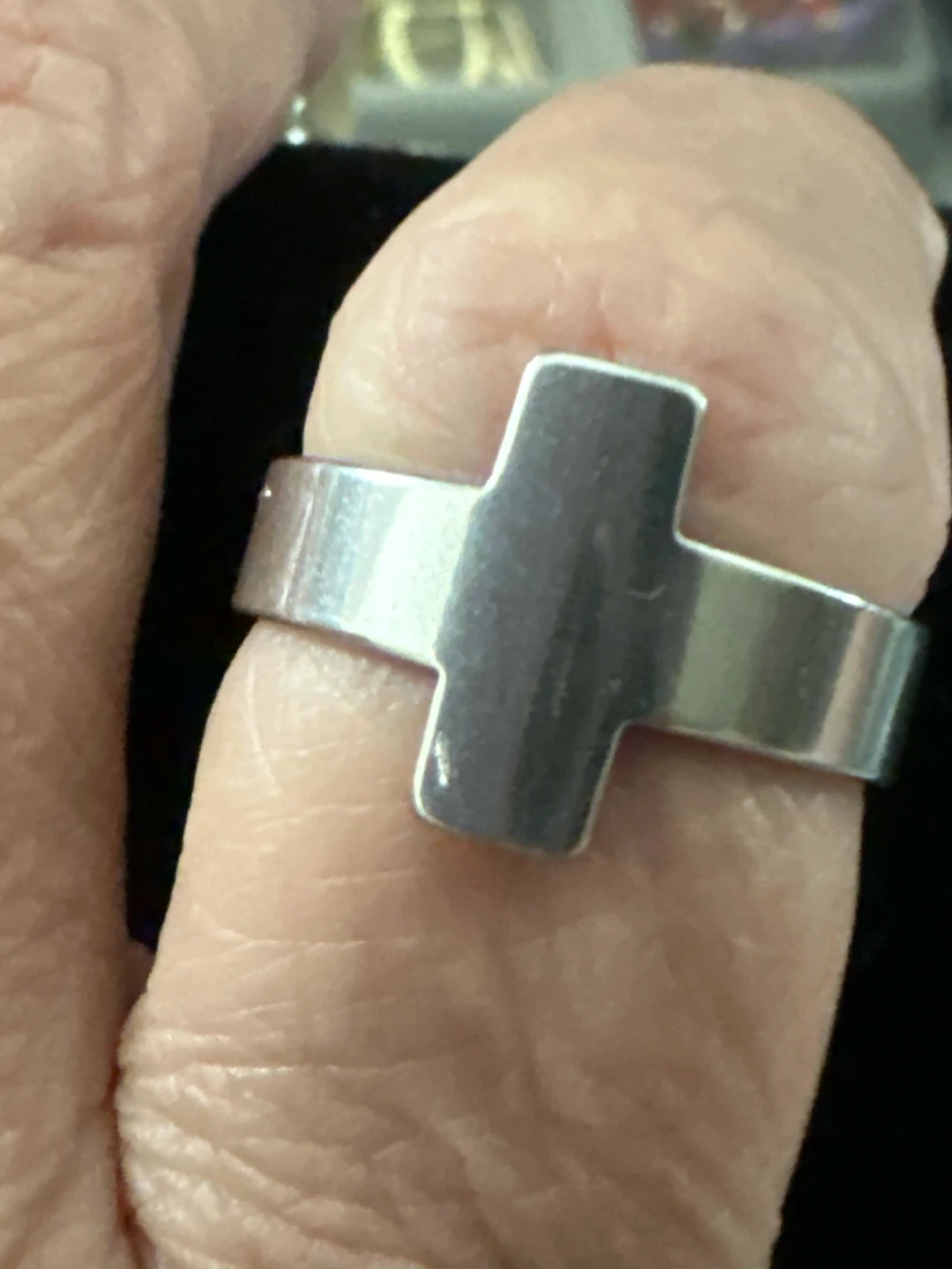 Minimalist Silver Cross Ring