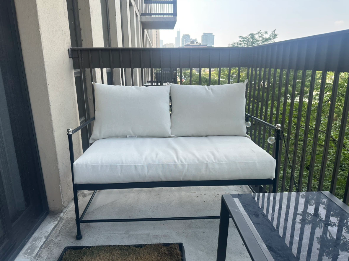 Metal Outdoor Loveseat with Cushions