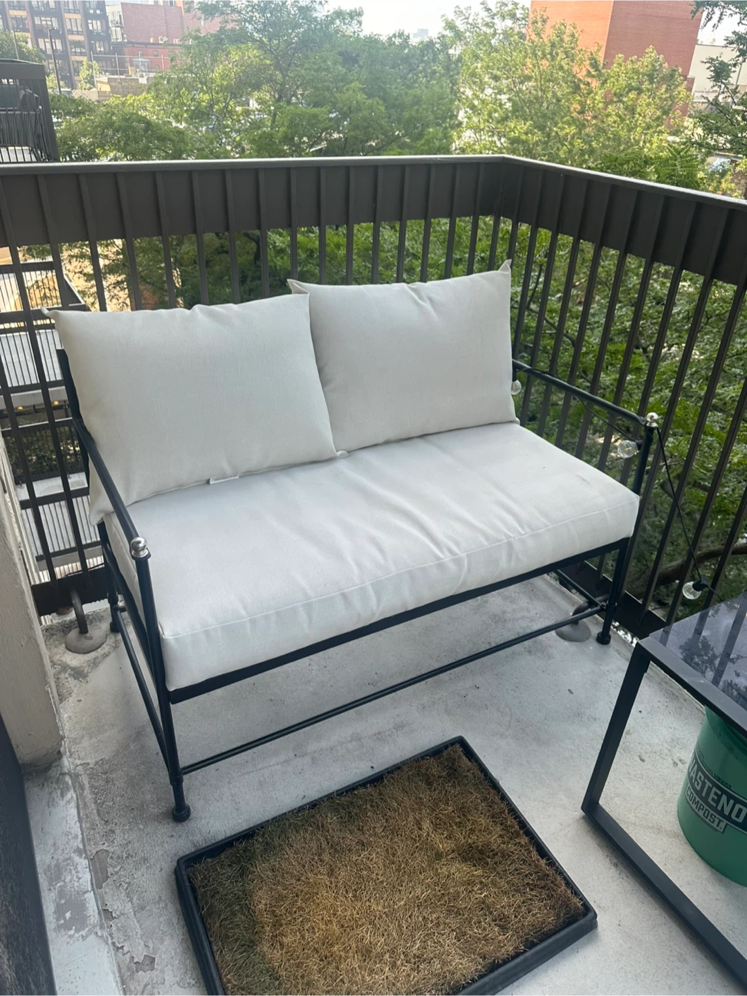Metal Outdoor Loveseat with Cushions - photo 2