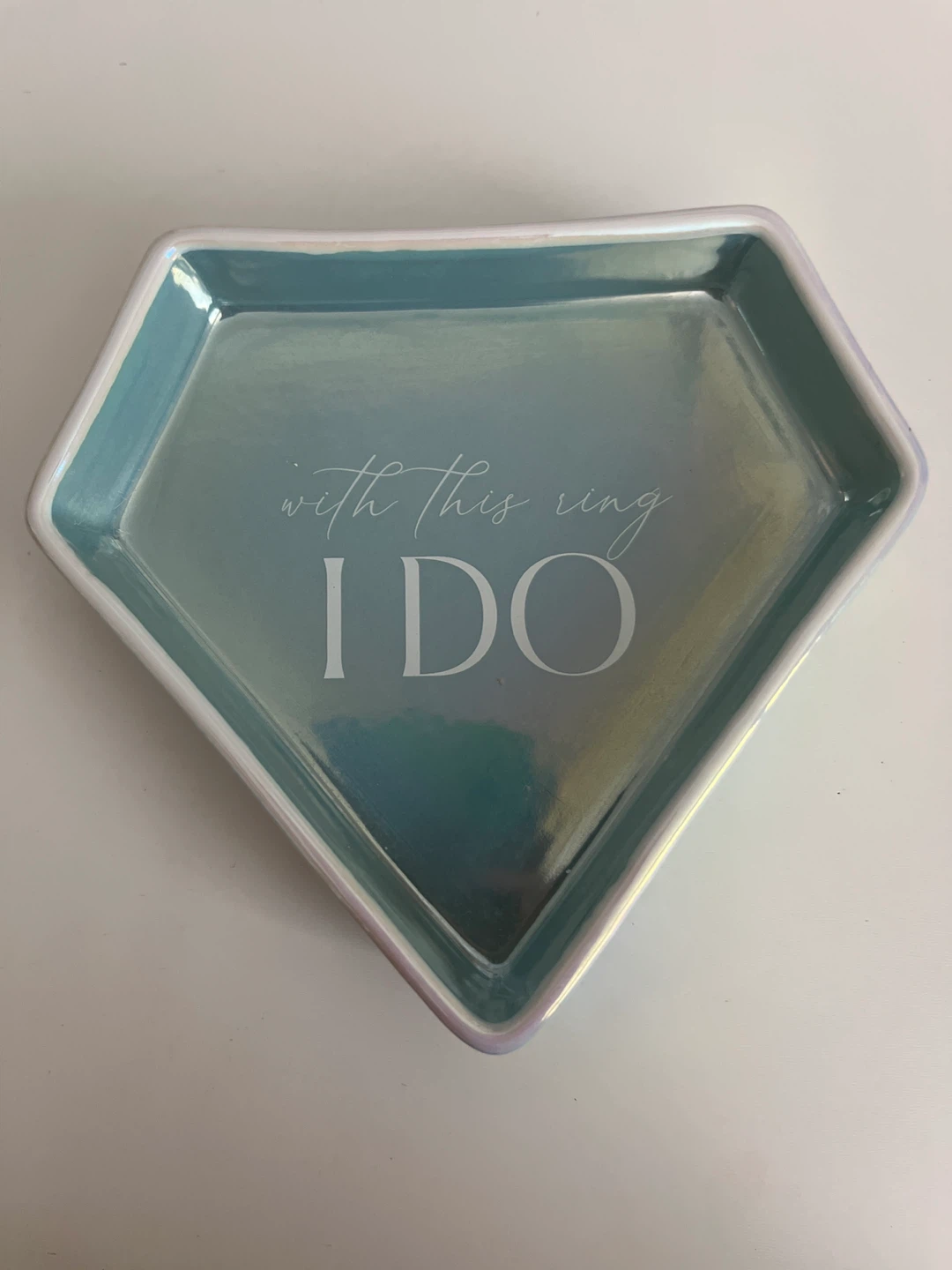 With This Ring I Do Diamond Shaped Trinket Dish