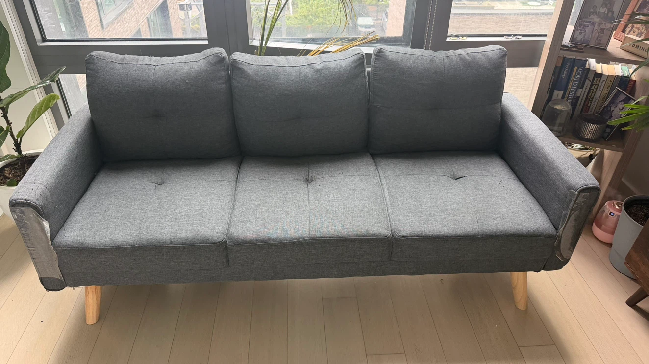 White 6-Drawer Dresser/ GRAY SOFA - photo 5