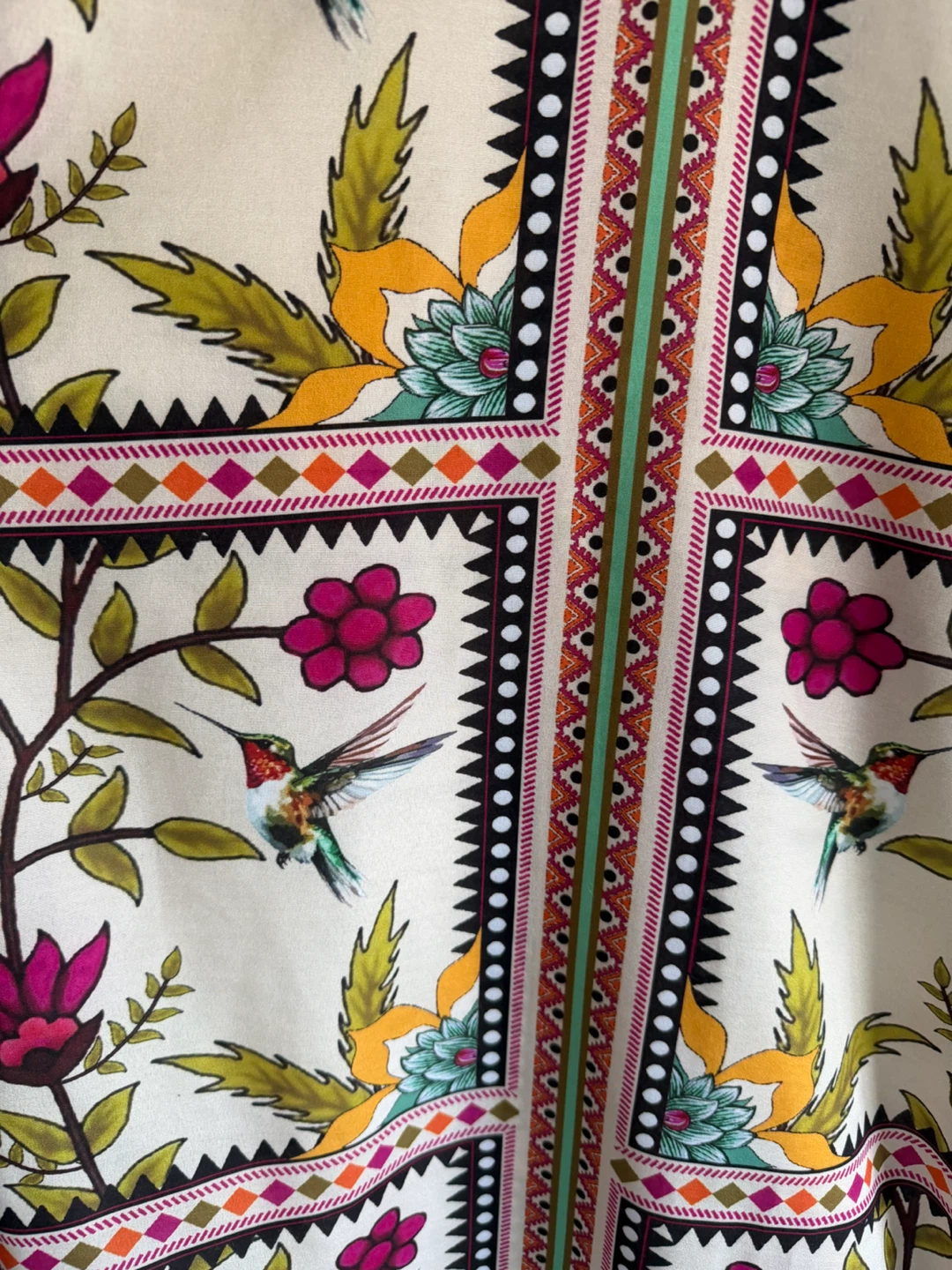 2 Pc Hummingbird Print Kurta with Pants - photo 4