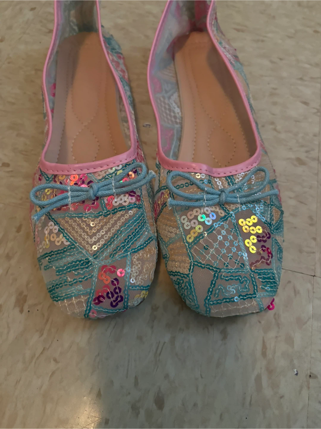 Sequinned Ballet Flats, Size 43 - photo 2