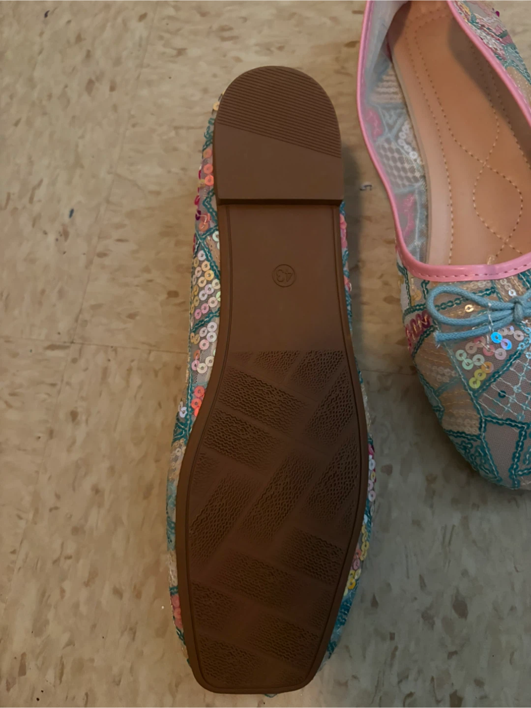 Sequinned Ballet Flats, Size 43 - photo 3