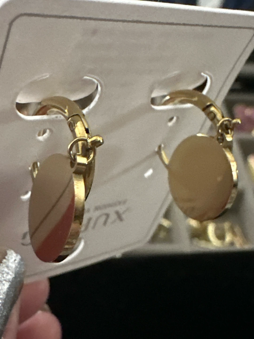 Xuping Gold Tone Coin Hoop Earrings - photo 4