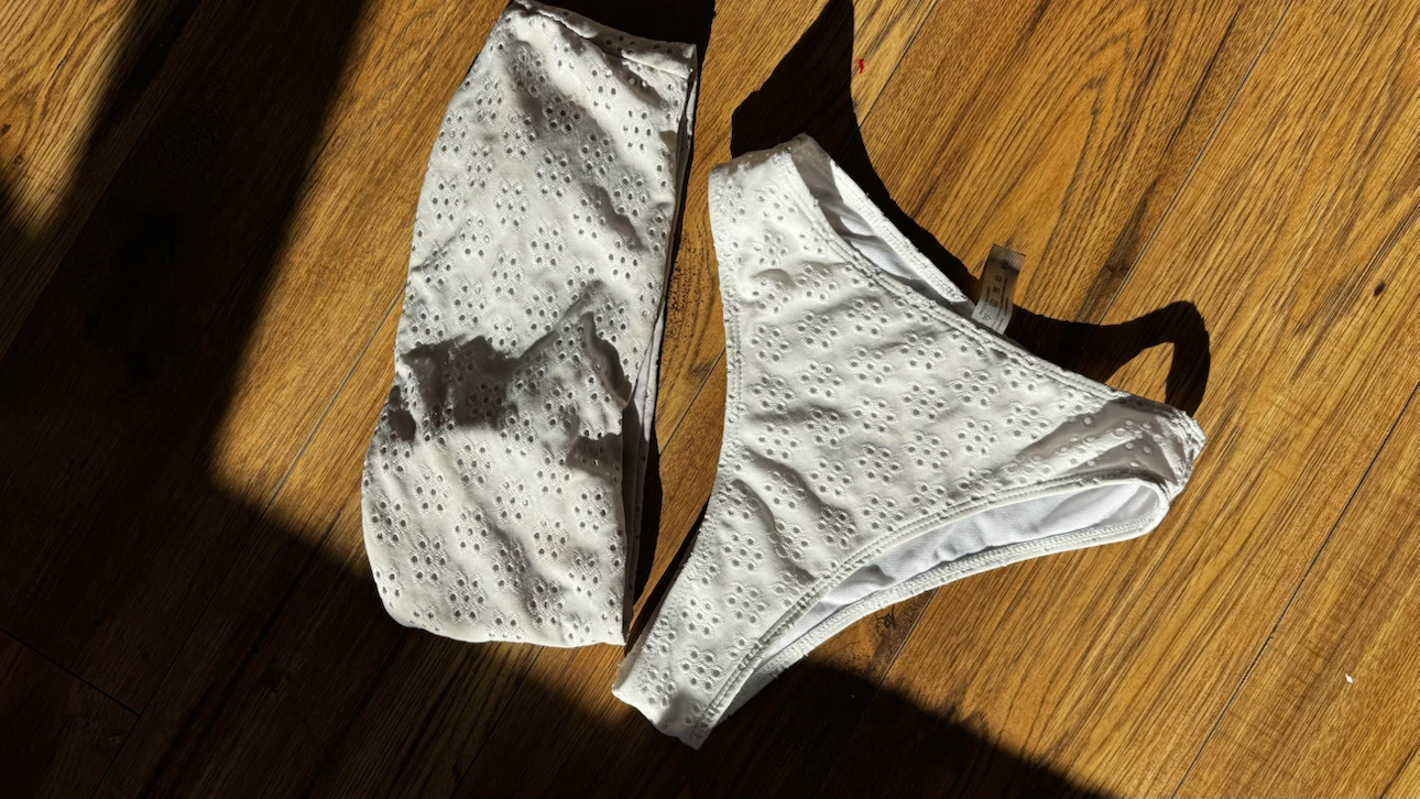 White Eyelet Bikini Set