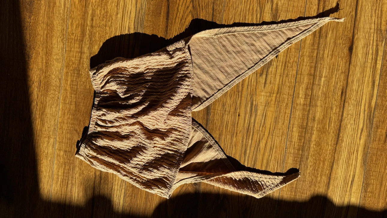 Beige Textured Crop Top - photo 2