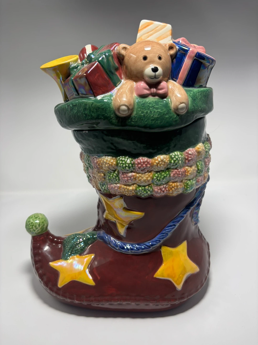 Ceramic Christmas Stocking Cookie Treat Jar