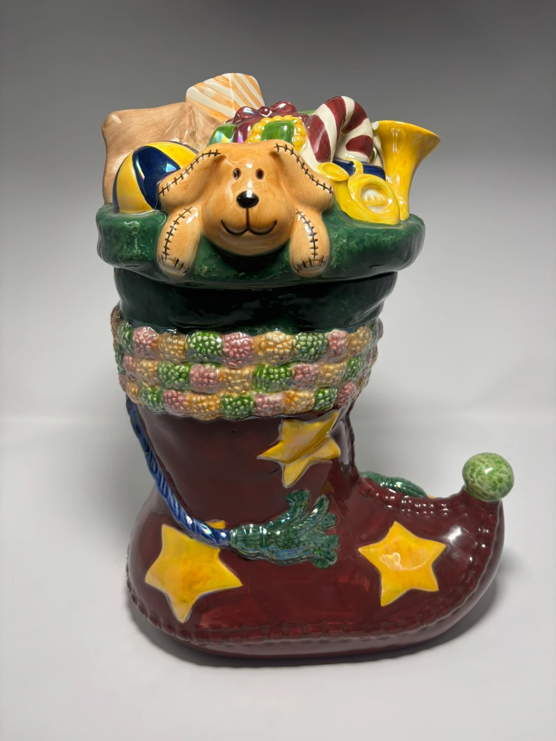 Ceramic Christmas Stocking Cookie Treat Jar - photo 2