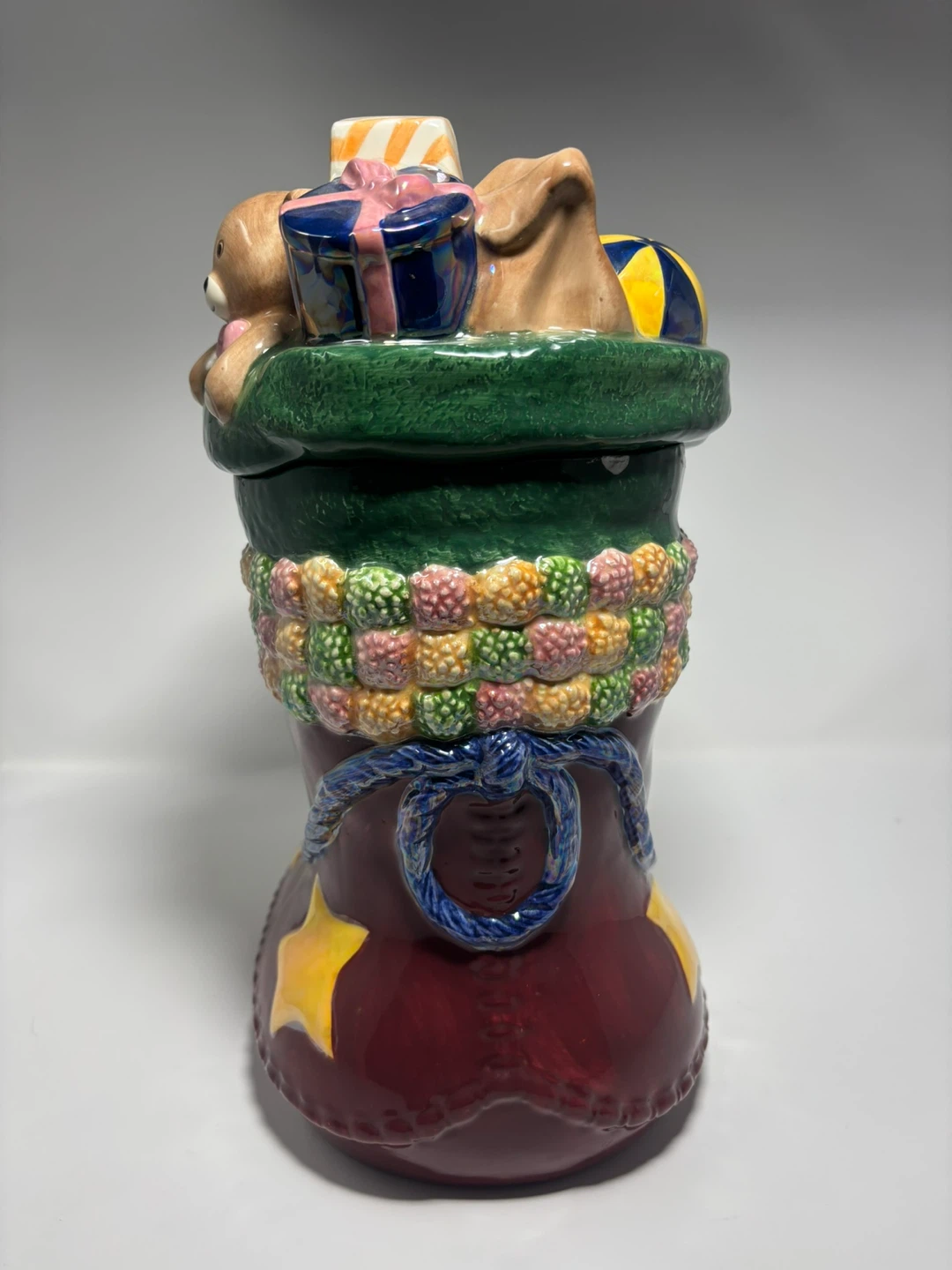 Ceramic Christmas Stocking Cookie Treat Jar - photo 3
