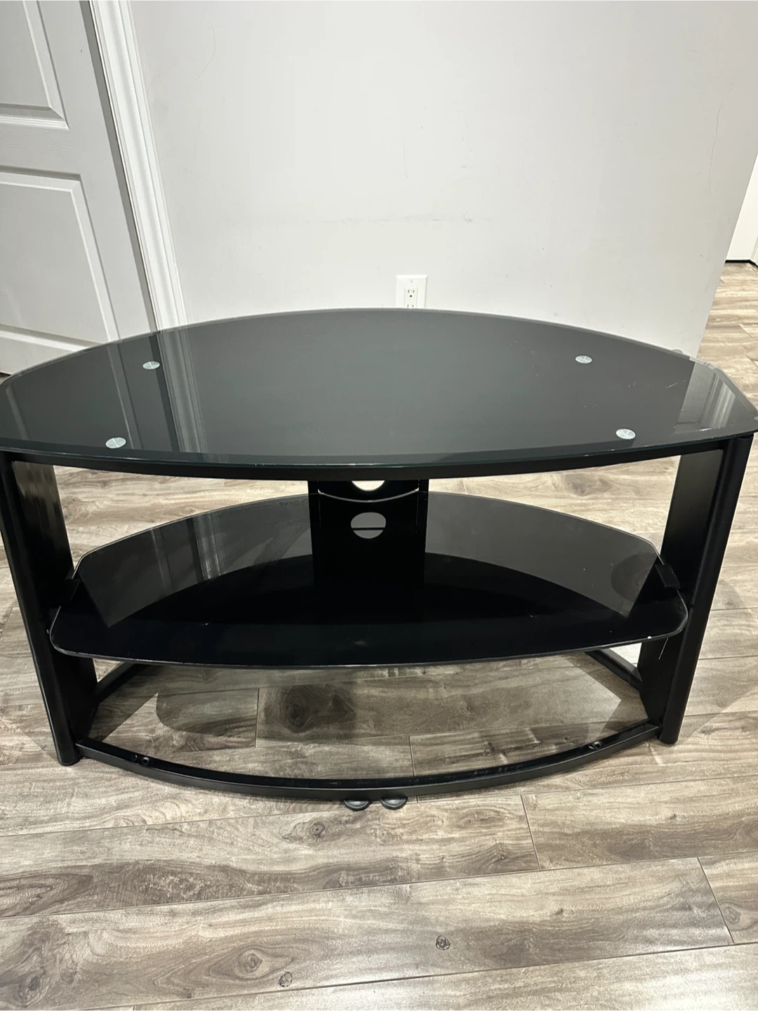 Black glass TV stand/ Decorative Table - photo 3