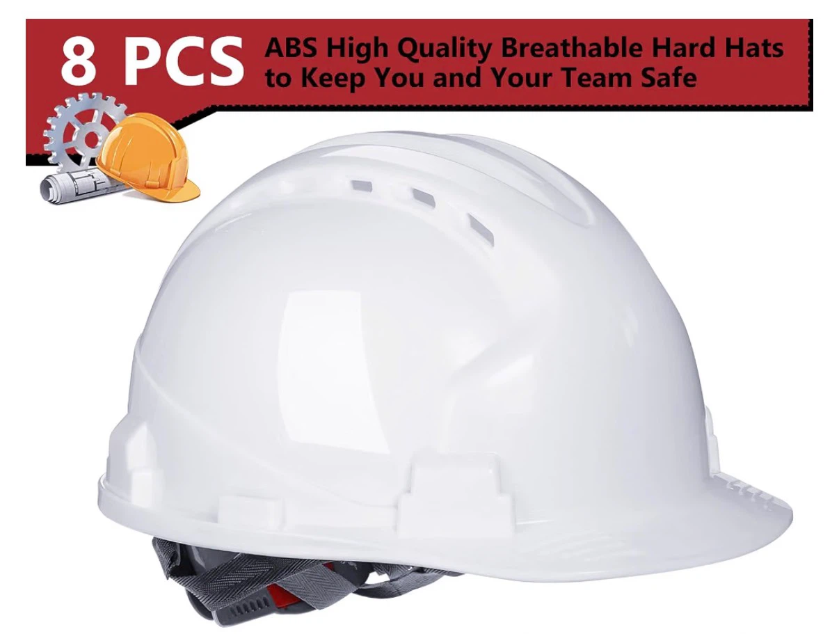 10-Pack White ABS Breathable Hard Hats