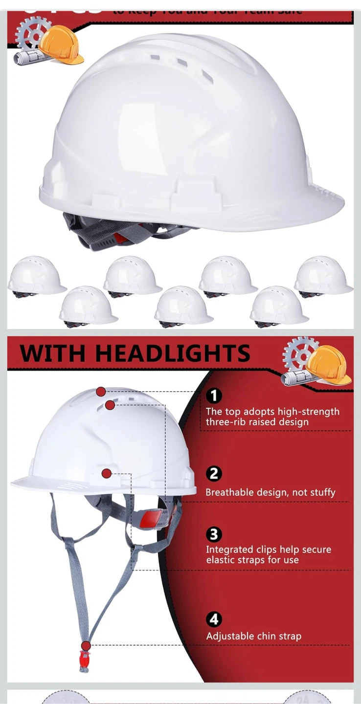 10-Pack White ABS Breathable Hard Hats - photo 2