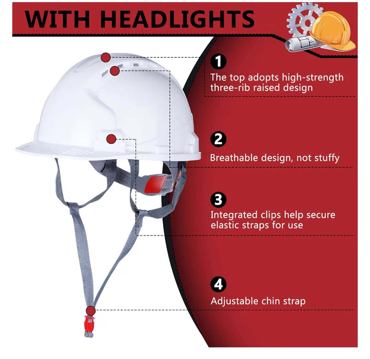 10-Pack White ABS Breathable Hard Hats - photo 3