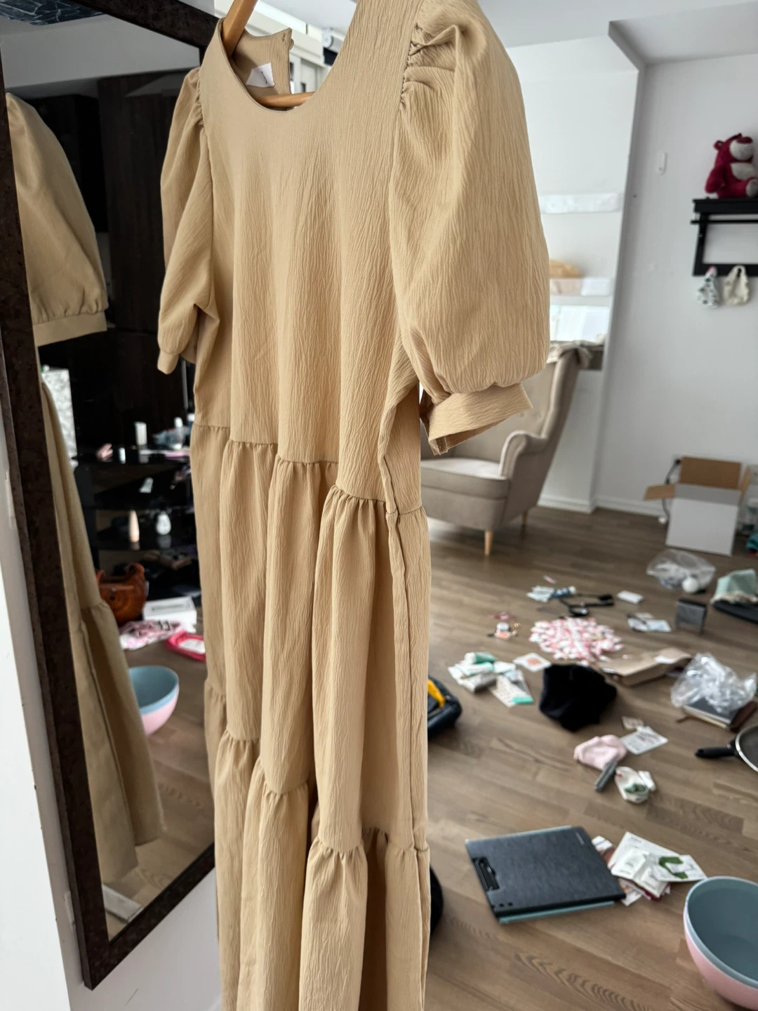 Burberry colour Beige sleeve midi dress - photo 2