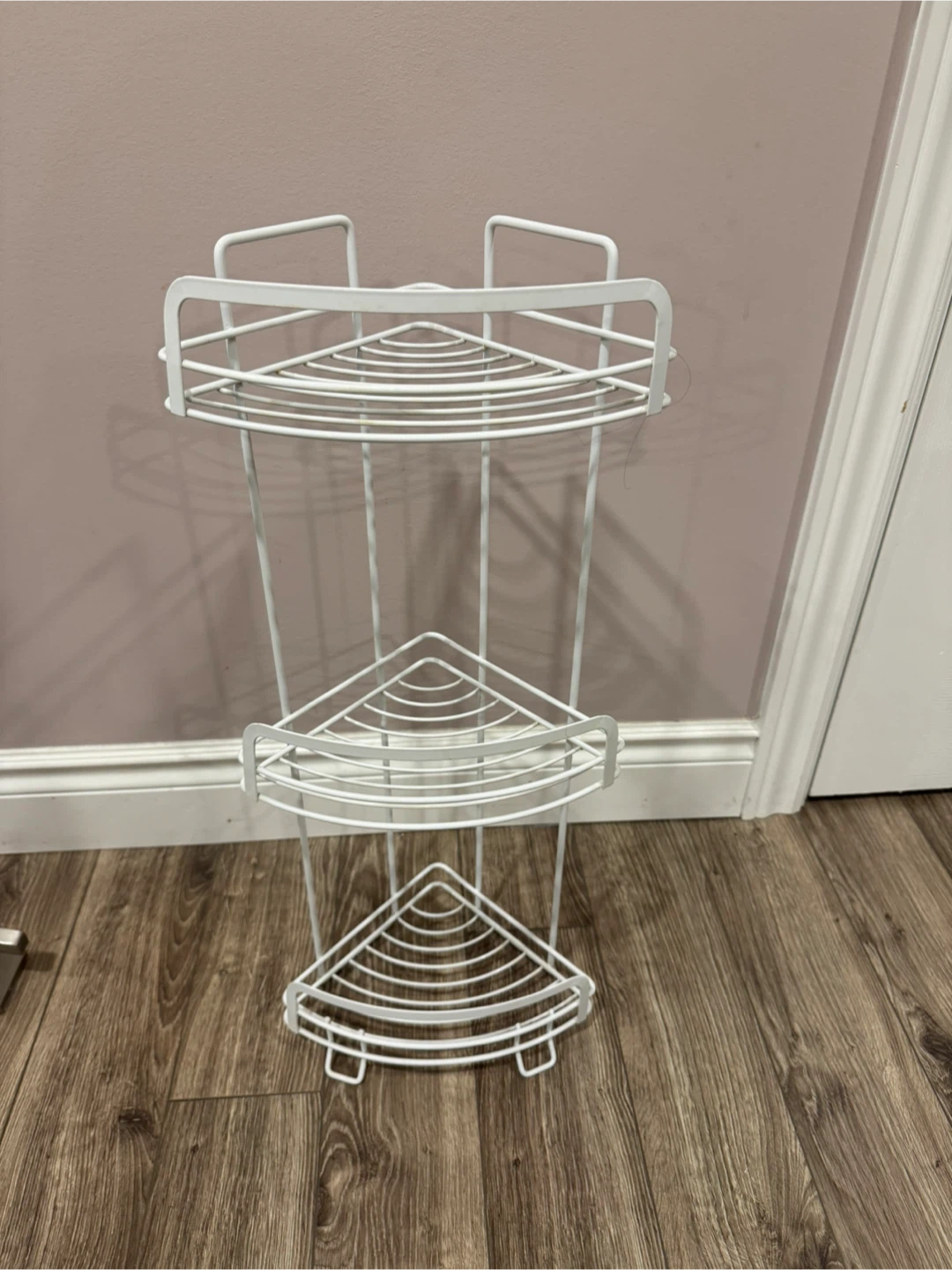 3-Tier White Wire Corner Shelf/caddy