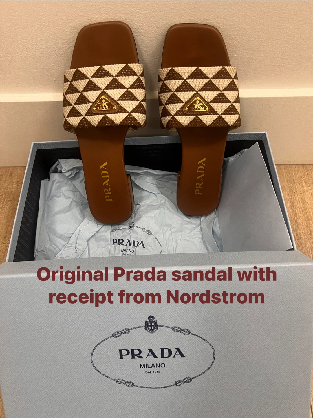 Prada Geometric Logo Sandals