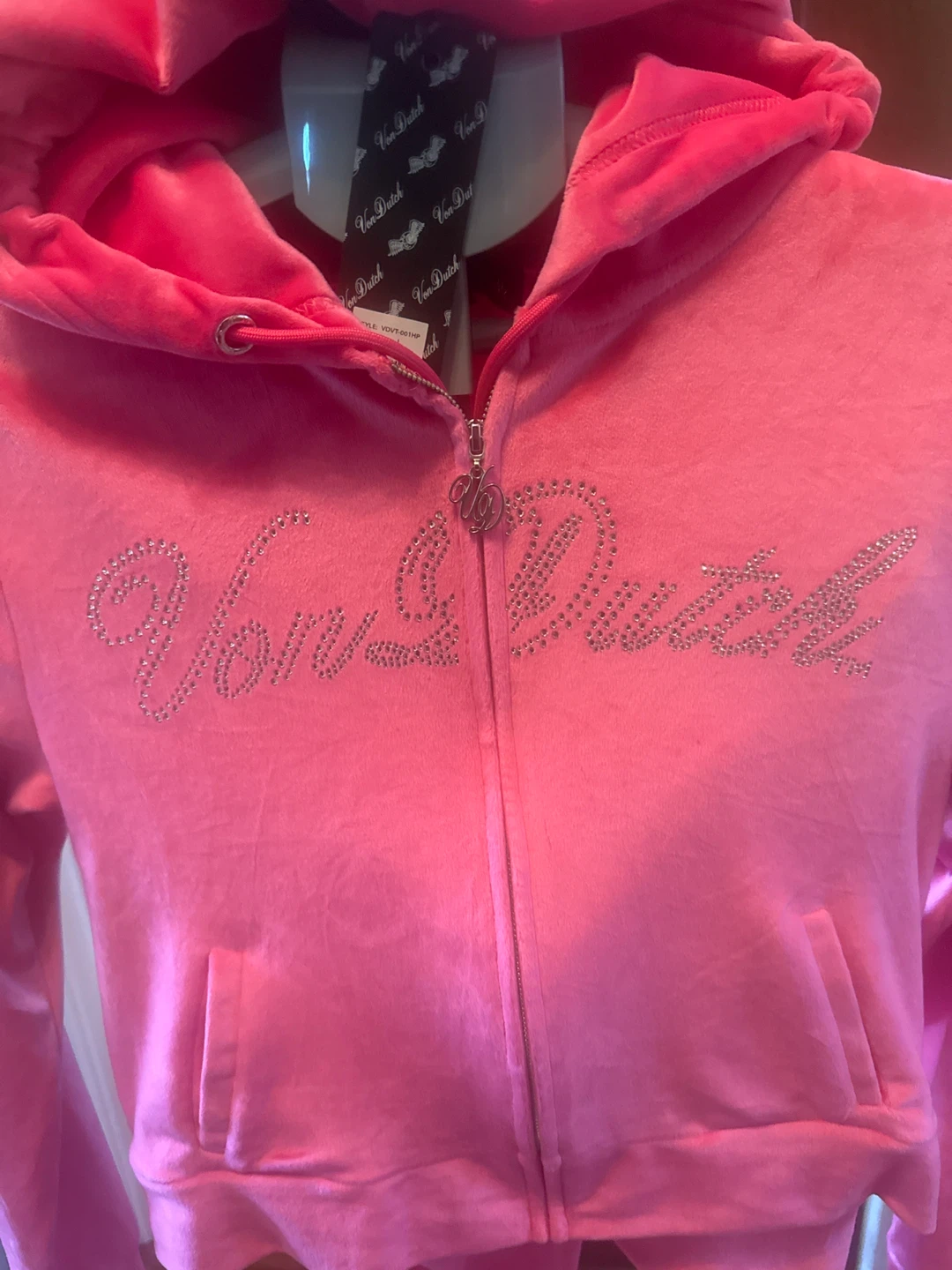 Von Dutch Pink Velour Tracksuit Set - photo 4