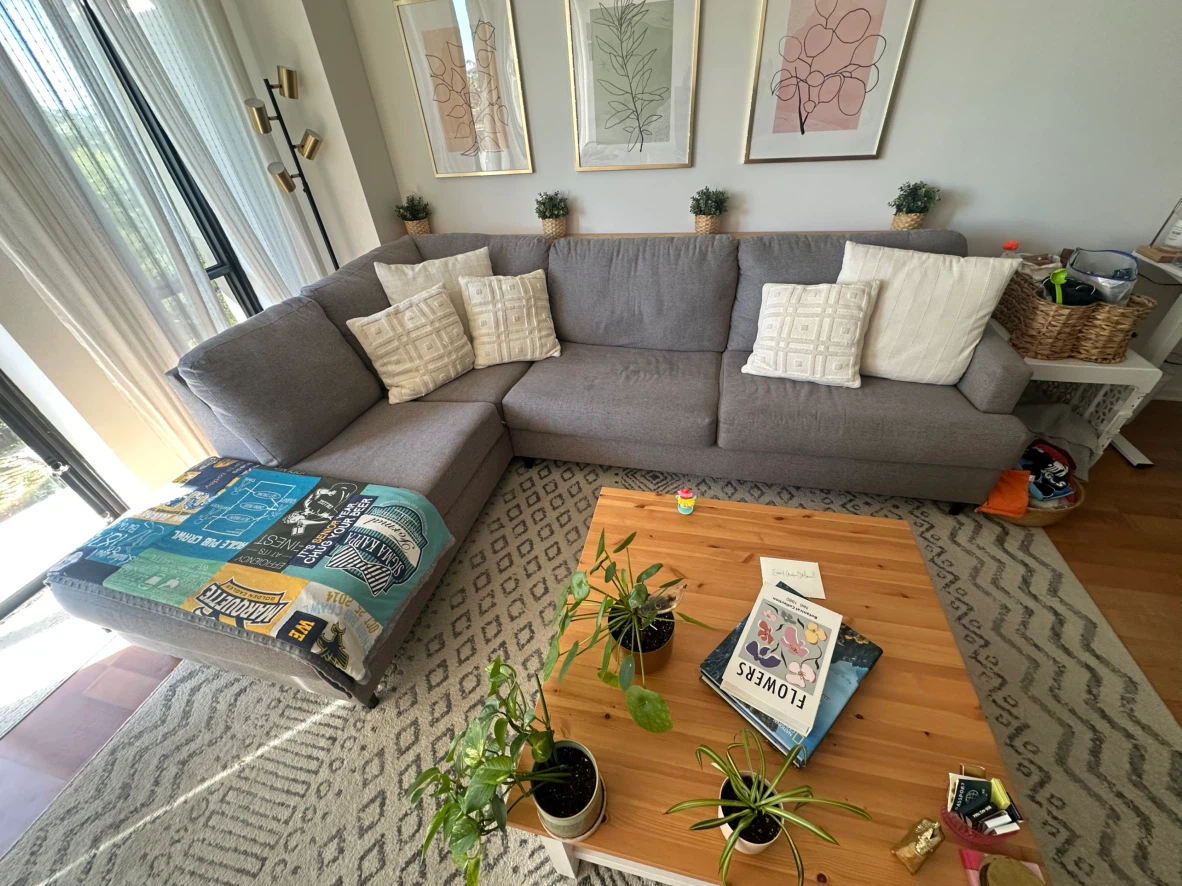 Gray L-Shaped Sectional Sofa
