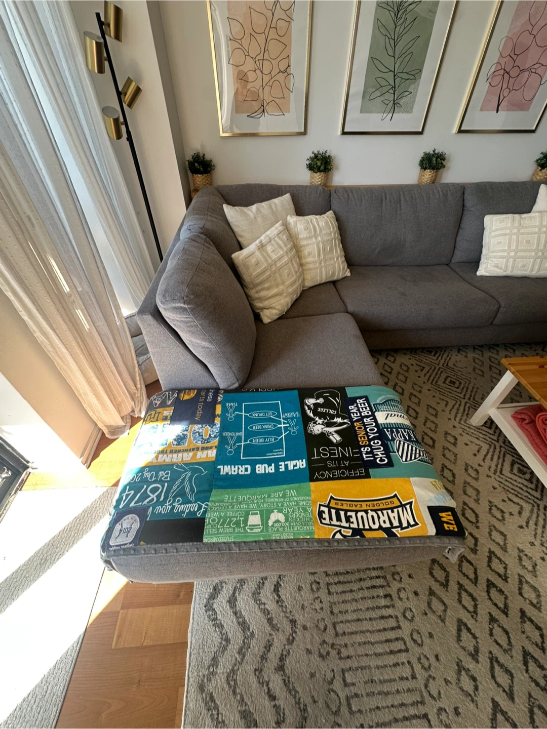 Gray L-Shaped Sectional Sofa - photo 2