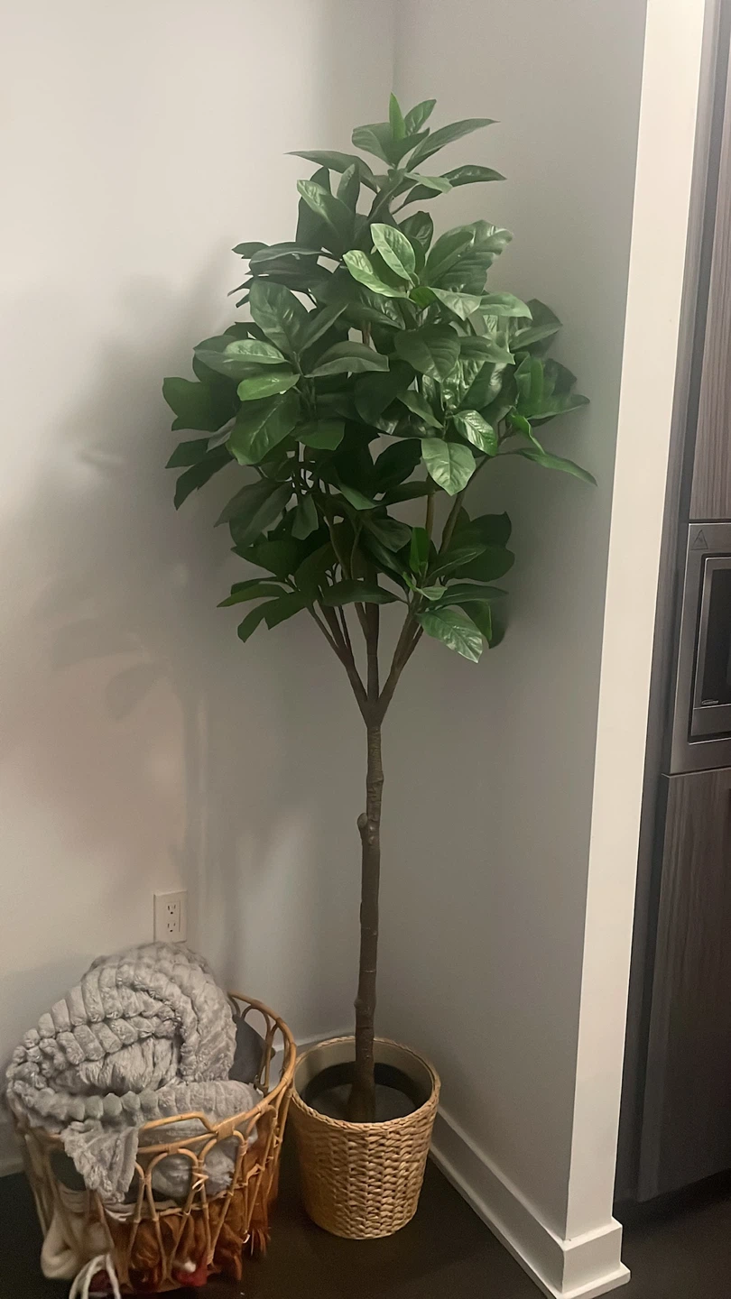Artificial Faux Leaf Plant + Pot