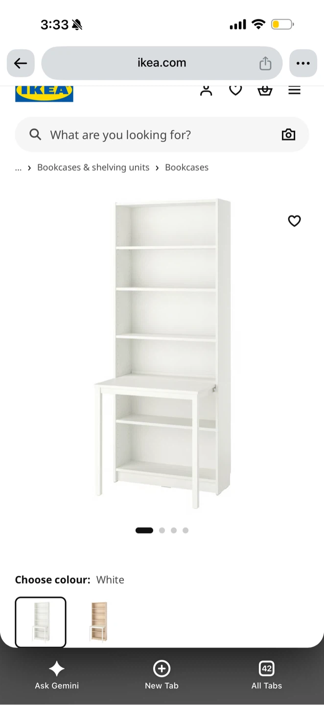 IKEA billy Shelving Unit with Desk