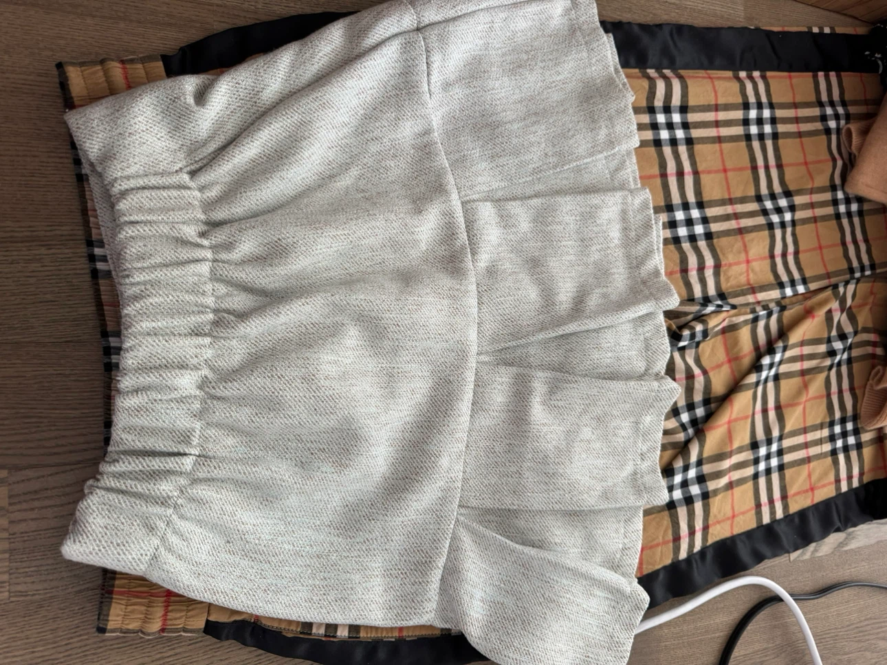 Pleated Wool Blend Skirt