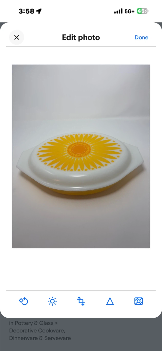 Vintage Pyrex Sunflower Divided Dish