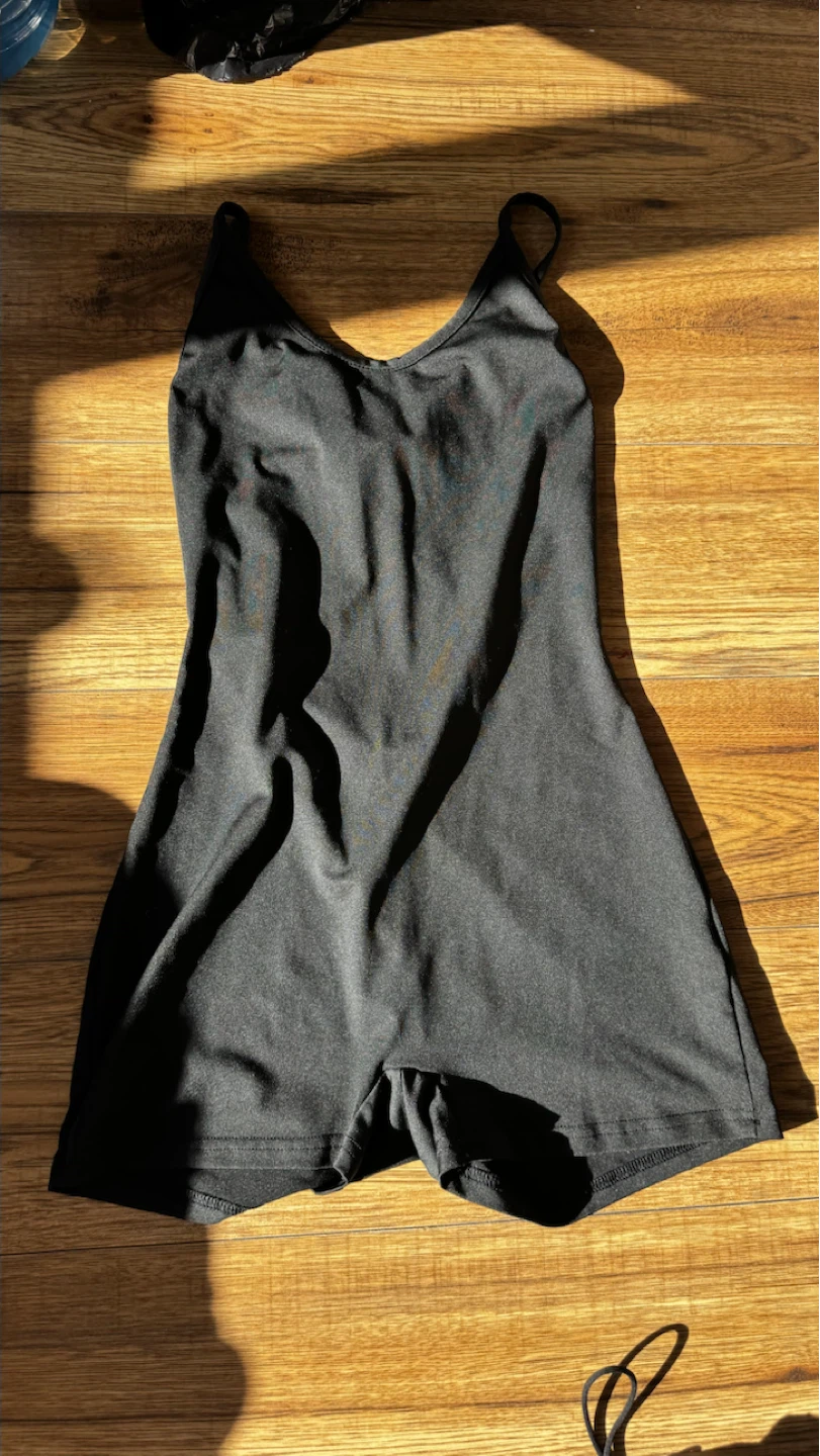 Black Athletic Bodysuit Romper