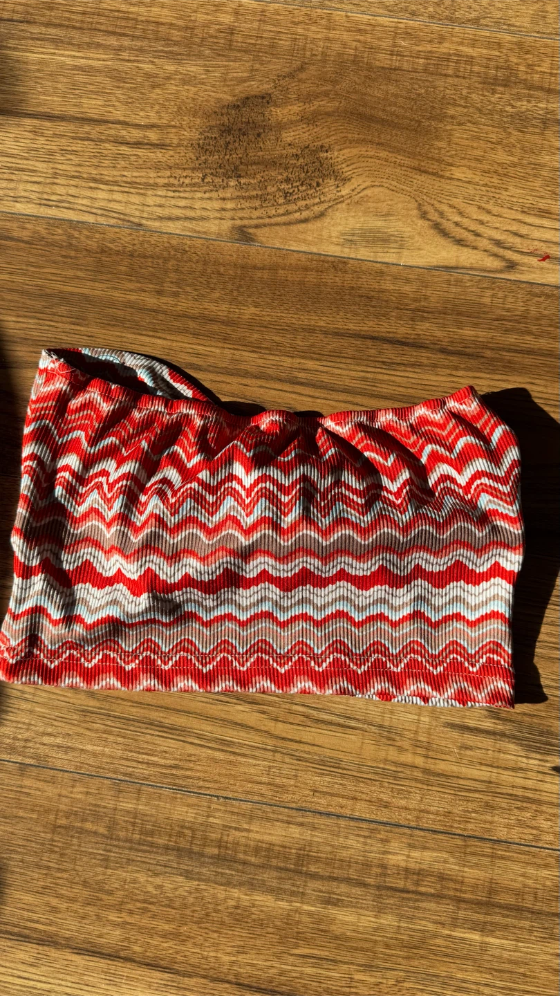 Chevron Print Ribbed Tube Top - photo 2