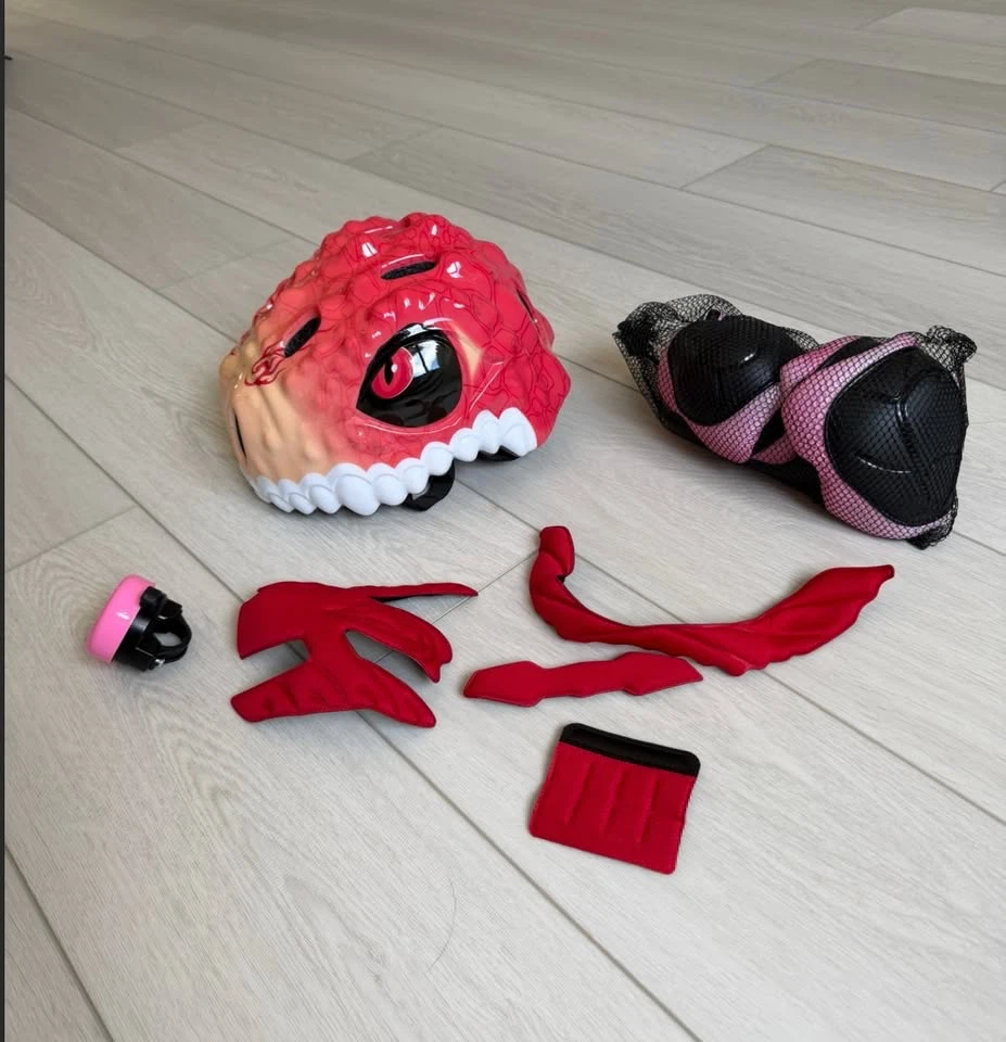 Kids Dinosaur Helmet and Protective Gear Set