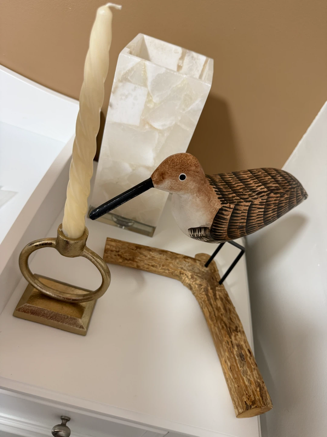Decorative Wooden Shorebird Figurine