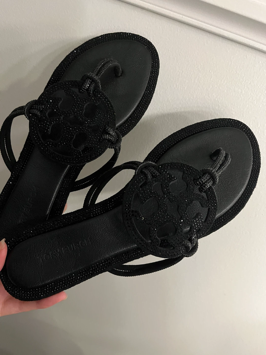 Tory Burch Black Embellished Sandals