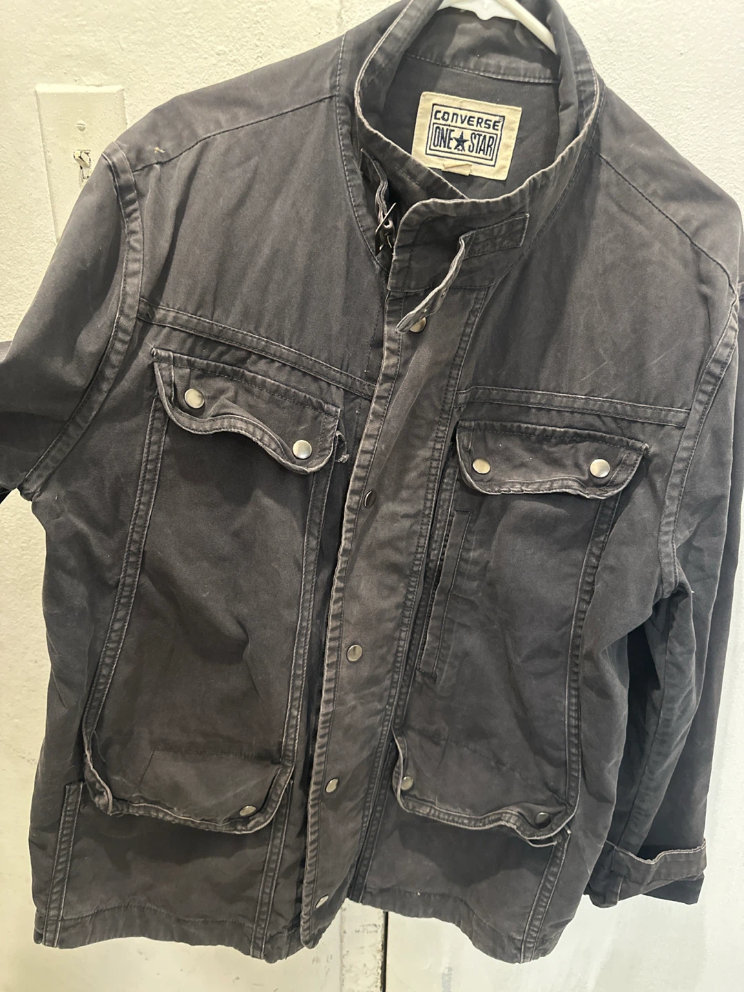 Converse One Star Black Canvas Jacket - photo 5