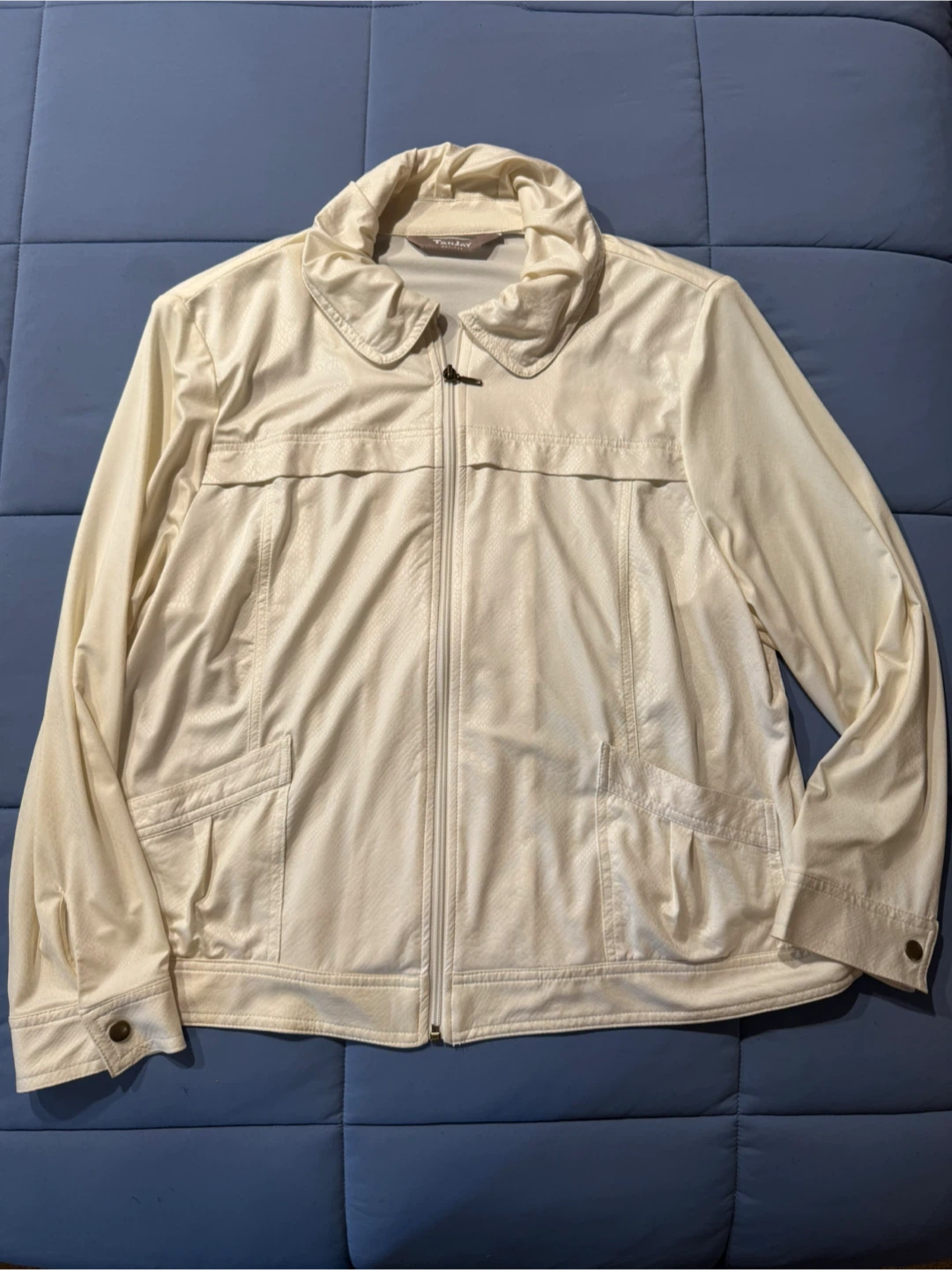 Tanjay Petites Off-White Zip-Up Jacket - Medium